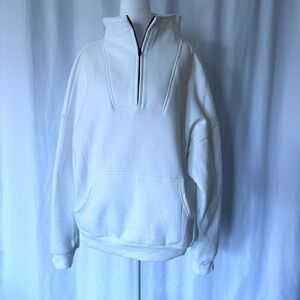 NWOT White Half-Zip Sweater